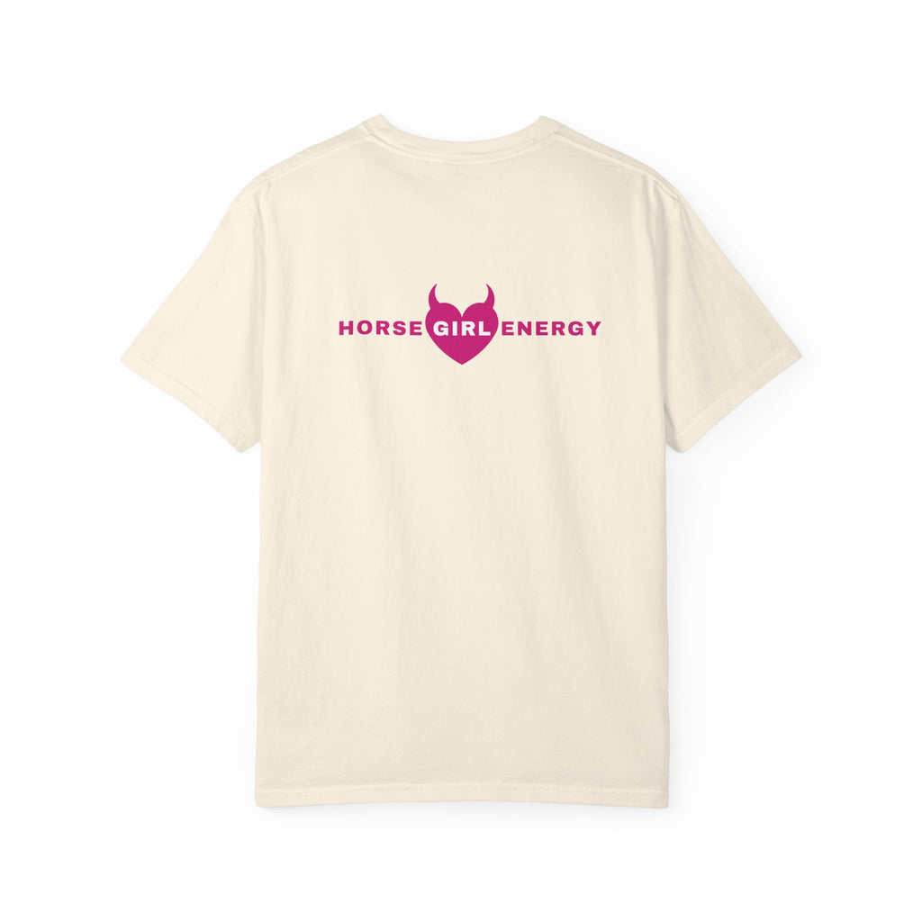 Horse Girl Energy T‑Shirt — Pink Devil Heart