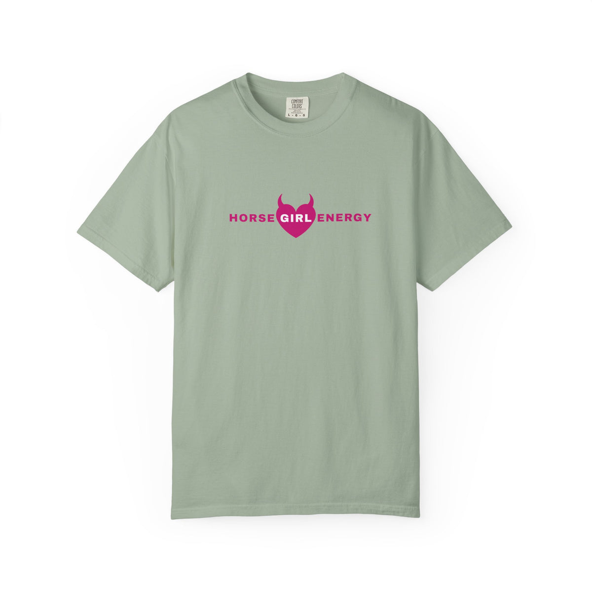 Horse Girl Energy T‑Shirt — Pink Devil Heart