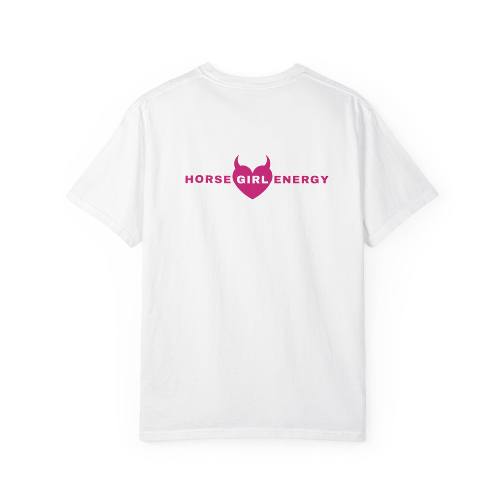 Horse Girl Energy T‑Shirt — Pink Devil Heart
