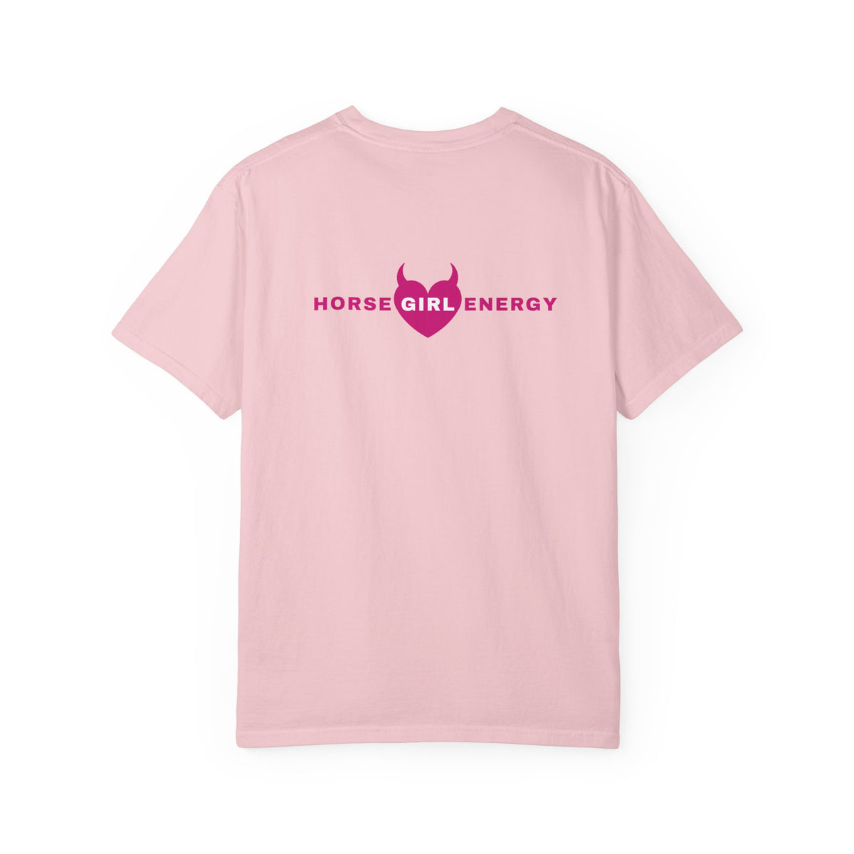 Horse Girl Energy T‑Shirt — Pink Devil Heart