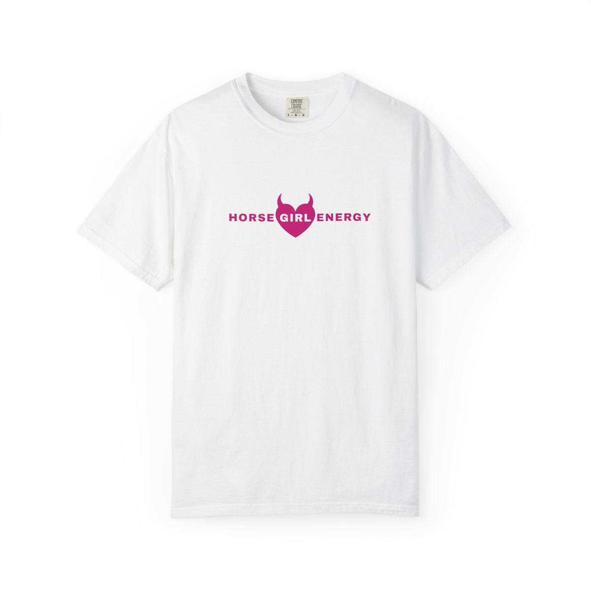 Horse Girl Energy T‑Shirt — Pink Devil Heart