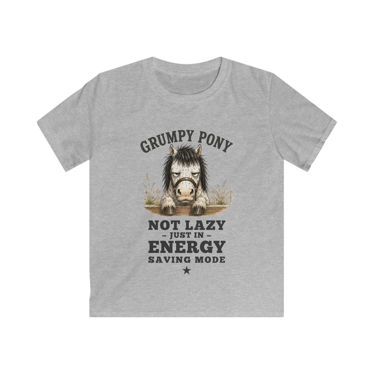 Grumpy Pony, Not Lazy — Youth Equestrian T-Shirt
