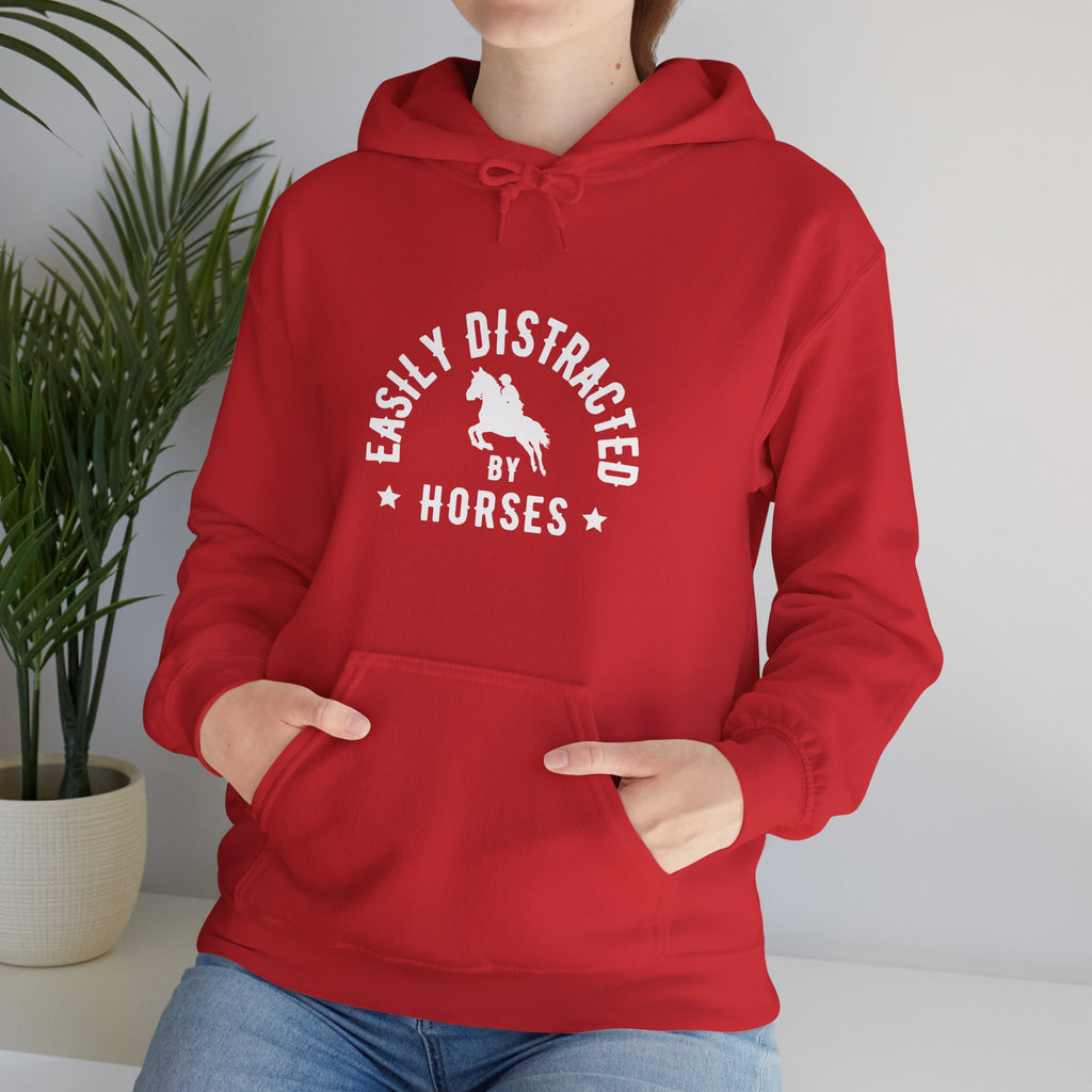 Easily Distracted by Horses - Hoodie Dark