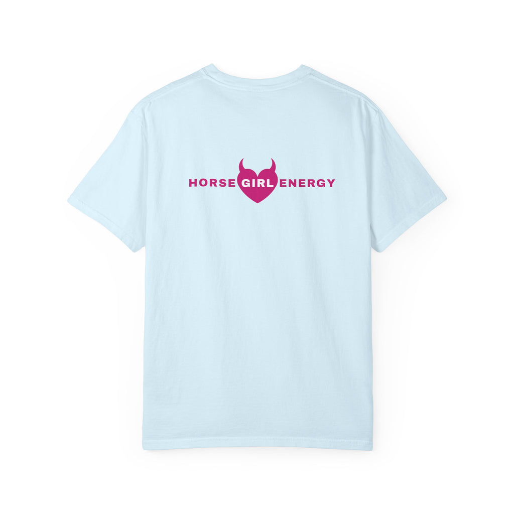 Horse Girl Energy T‑Shirt — Pink Devil Heart