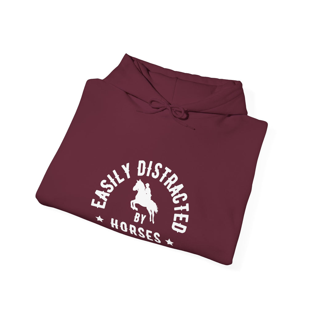 Easily Distracted by Horses - Hoodie Dark