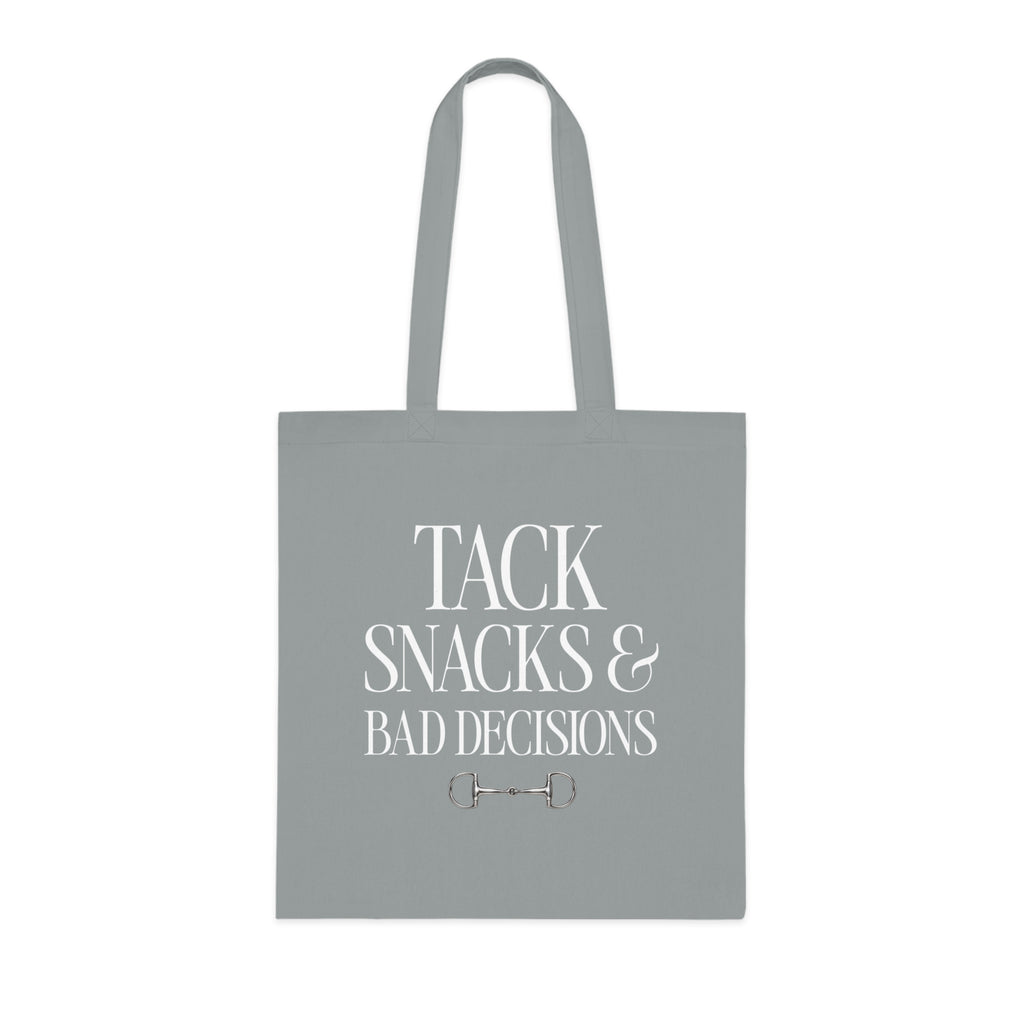 Tack, Snacks & Bad Decisions Cotton Tote | Horse Lover Gift