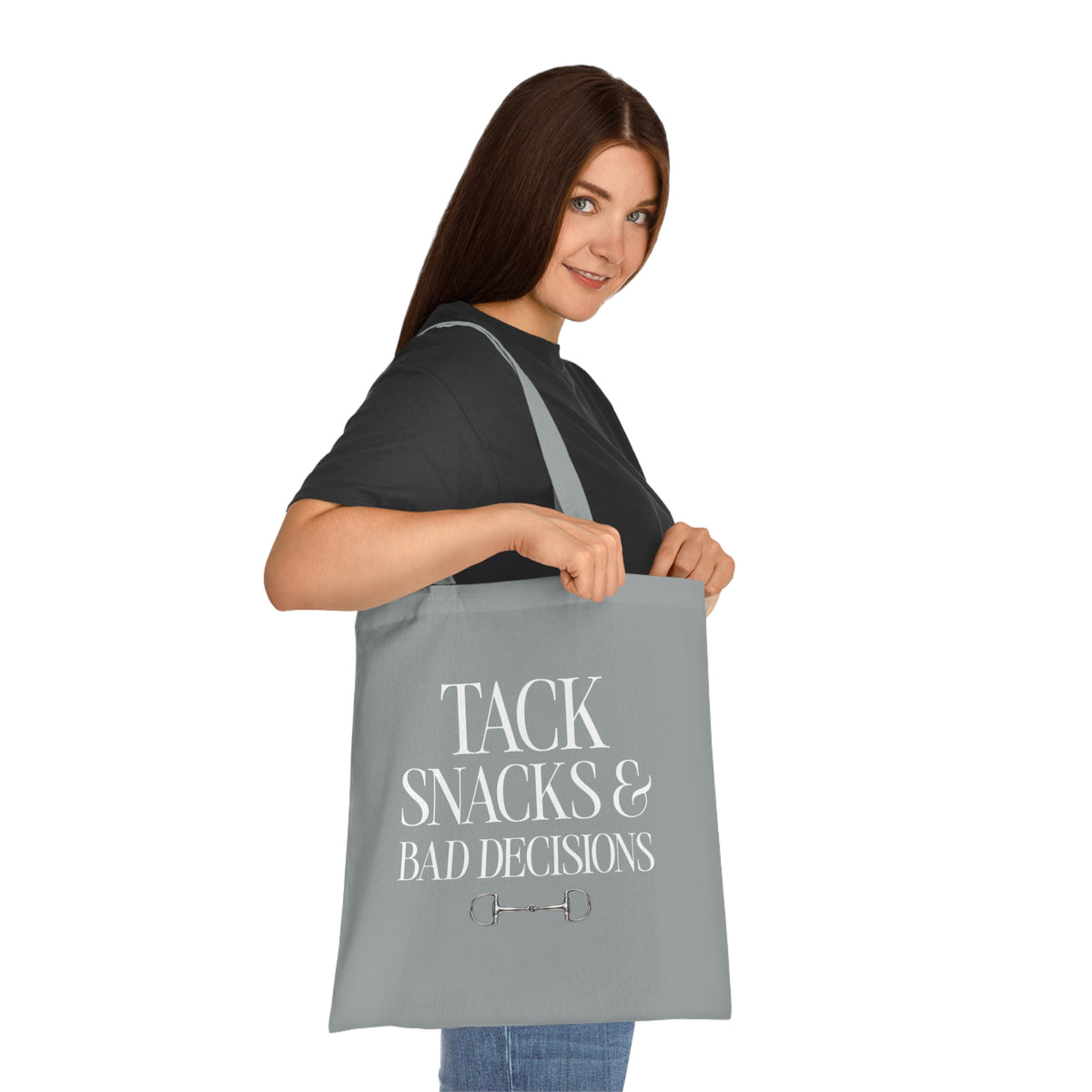 Tack, Snacks & Bad Decisions Cotton Tote | Horse Lover Gift
