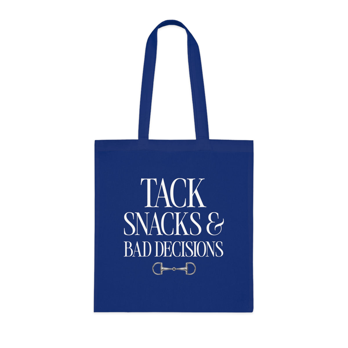 Tack, Snacks & Bad Decisions Cotton Tote | Horse Lover Gift
