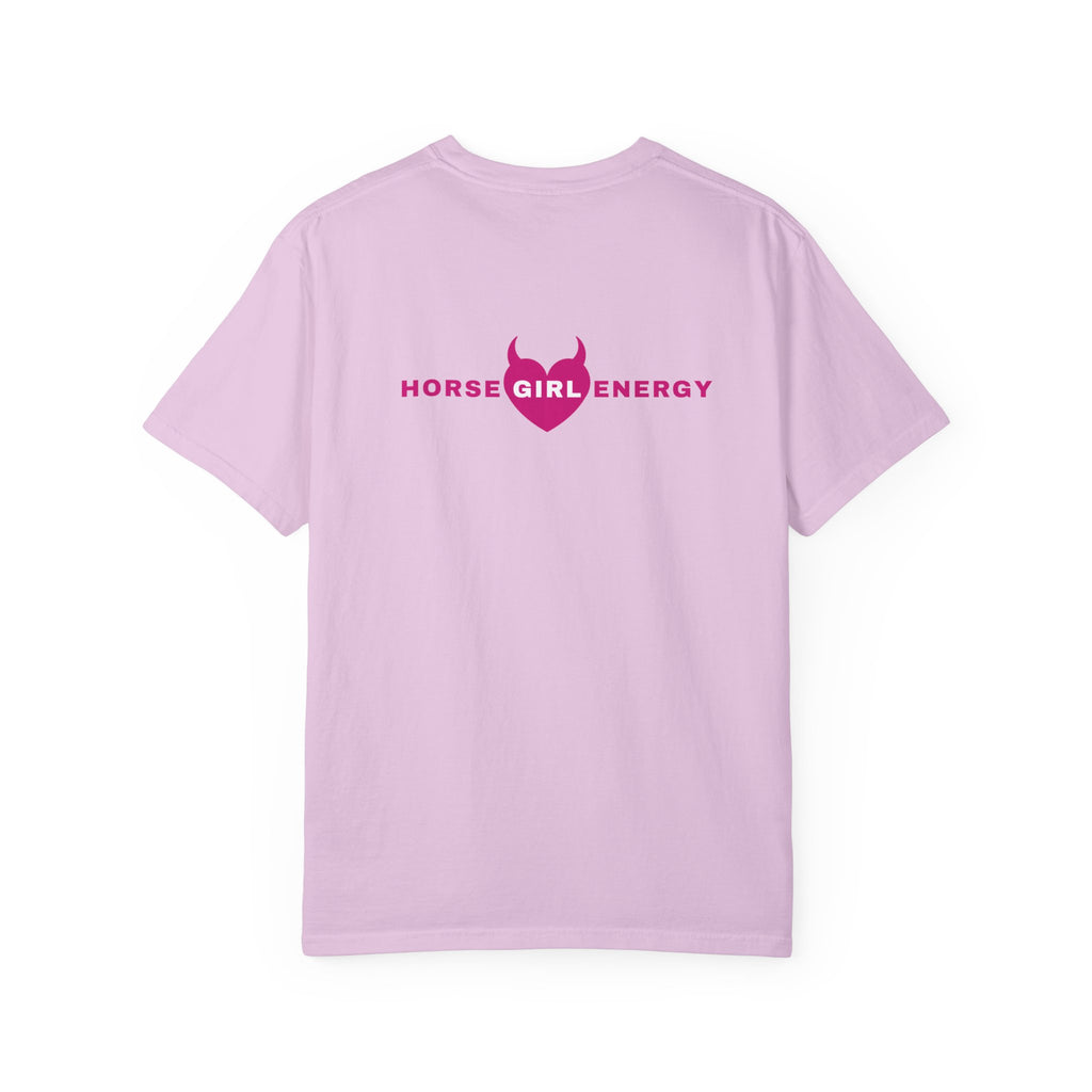 Horse Girl Energy T‑Shirt — Pink Devil Heart