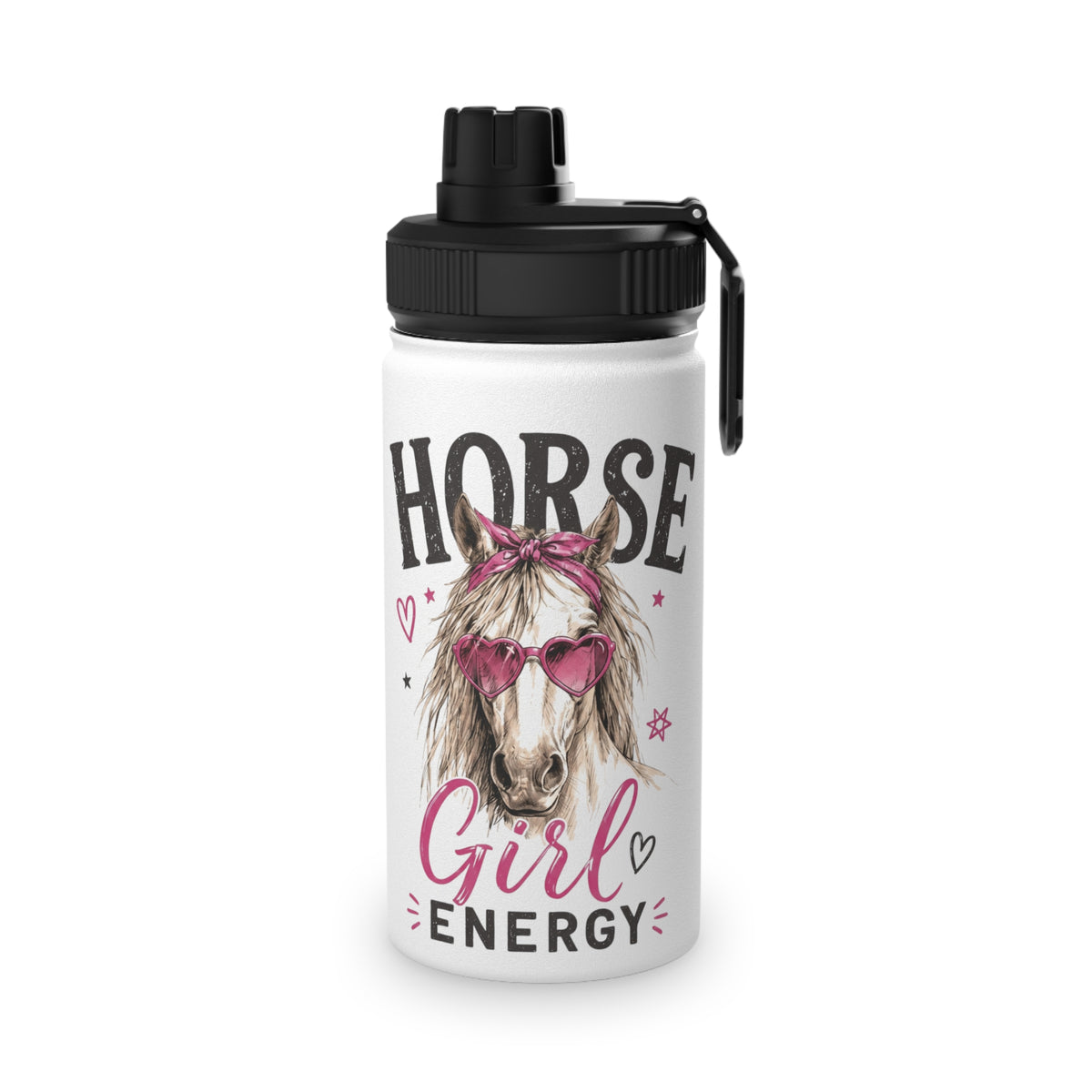 Stainless Steel Water Bottle — “Horse Girl Energy” Sports Bottle