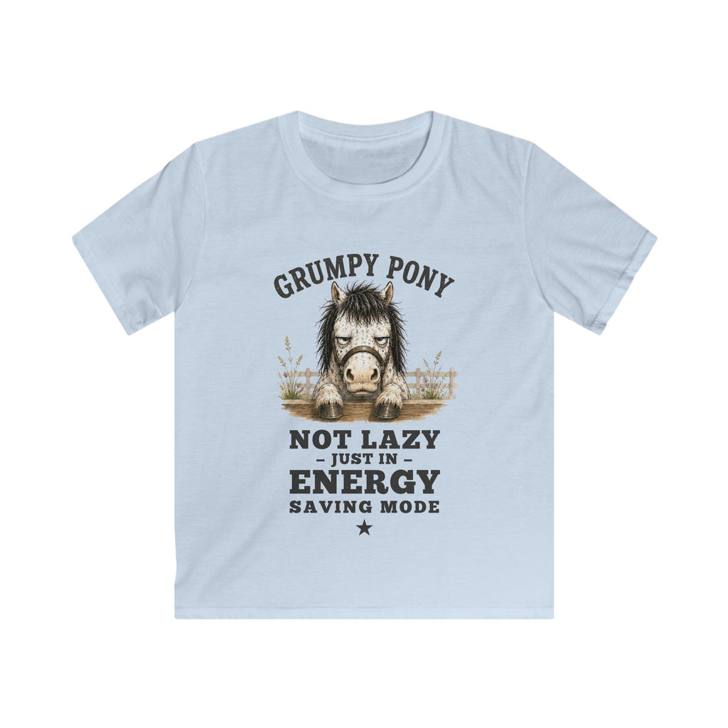 Grumpy Pony, Not Lazy — Youth Equestrian T-Shirt