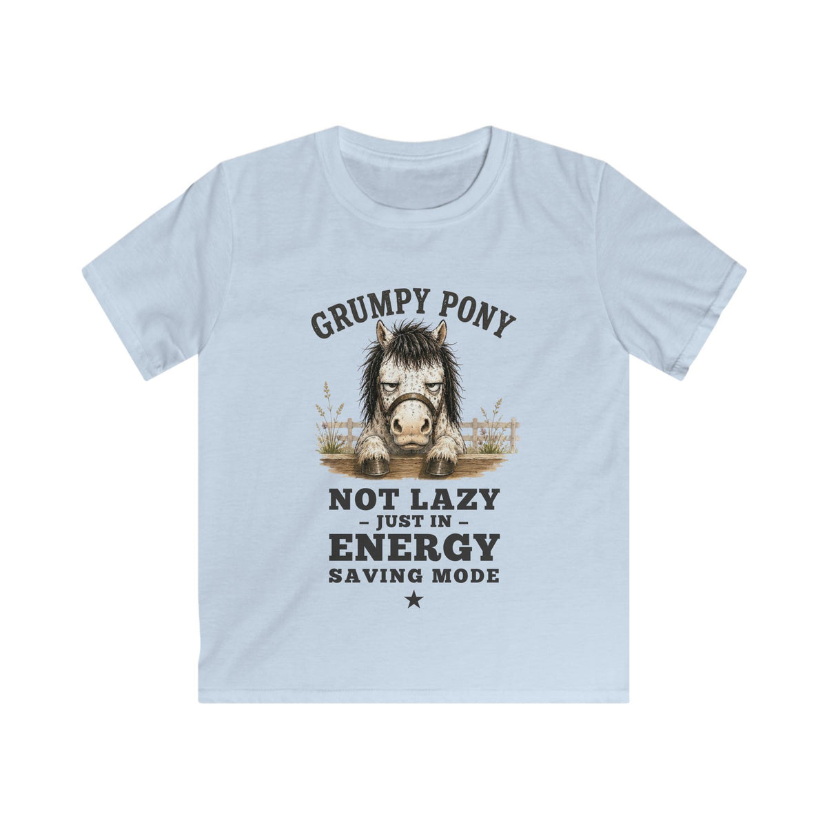Grumpy Pony, Not Lazy — Youth Equestrian T-Shirt