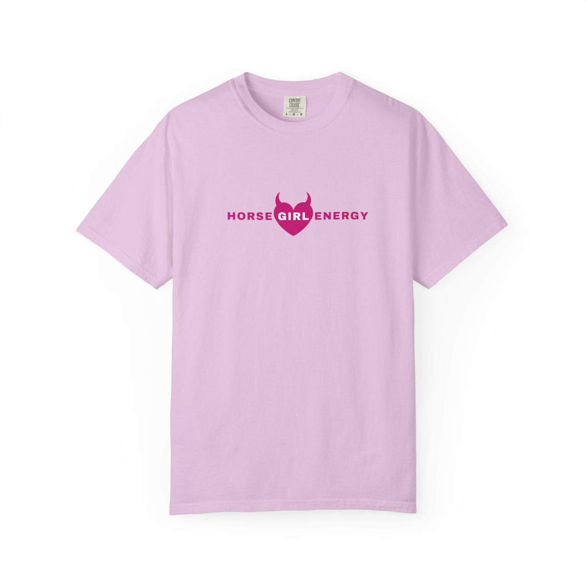 Horse Girl Energy T‑Shirt — Pink Devil Heart