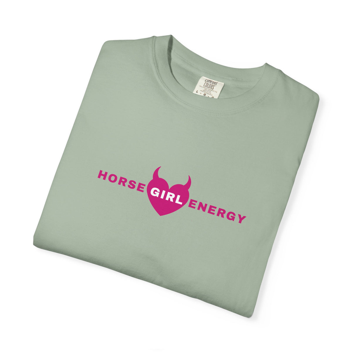 Horse Girl Energy T‑Shirt — Pink Devil Heart