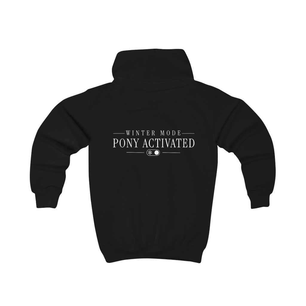 Winter Mode: Pony Activated — Youth Heavy Blend Hoodie