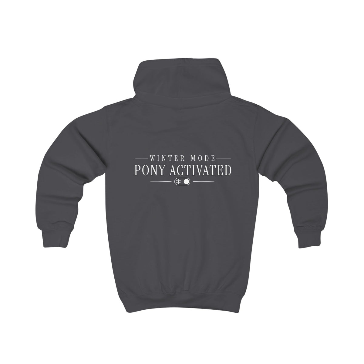 Winter Mode: Pony Activated — Youth Heavy Blend Hoodie
