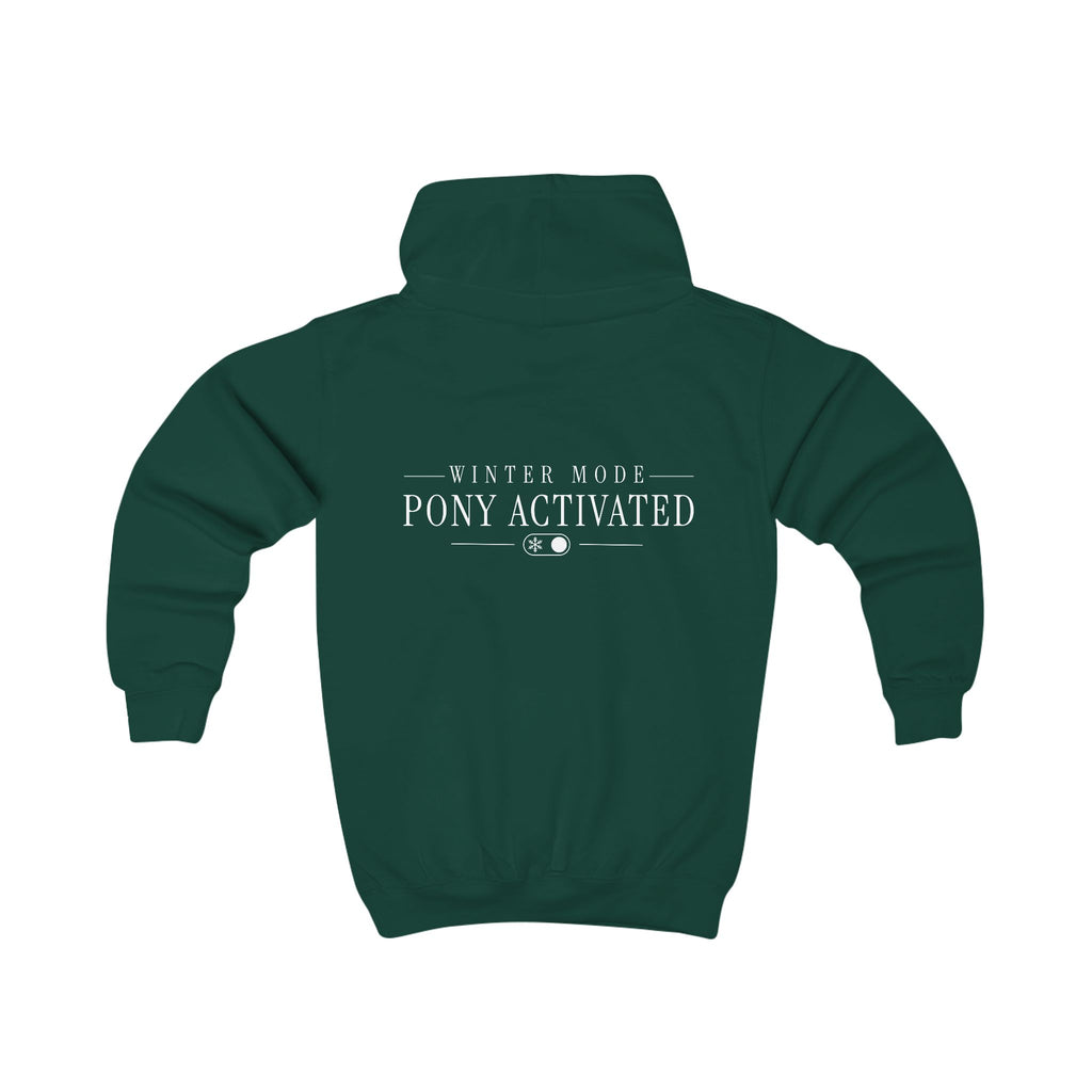 Winter Mode: Pony Activated — Youth Heavy Blend Hoodie