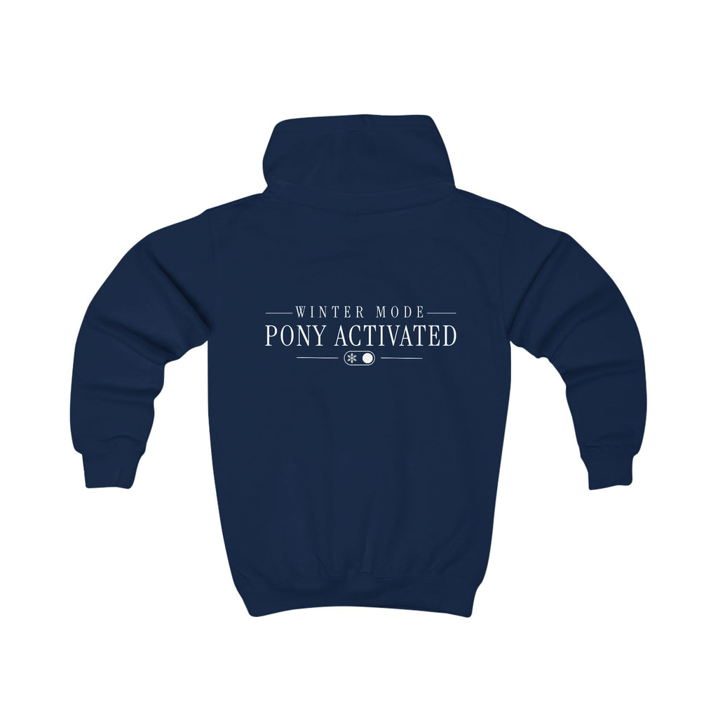 Winter Mode: Pony Activated — Youth Heavy Blend Hoodie