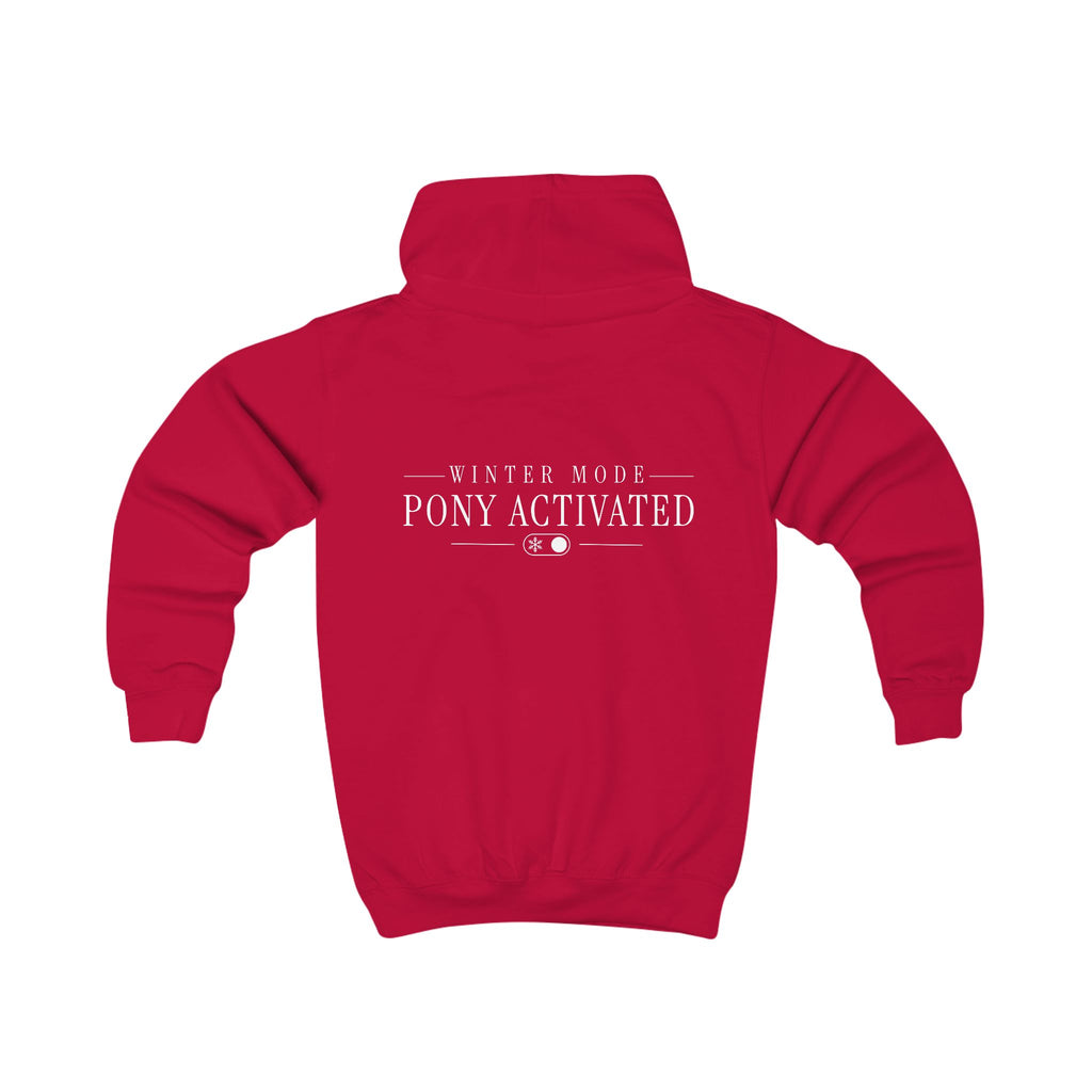 Winter Mode: Pony Activated — Youth Heavy Blend Hoodie