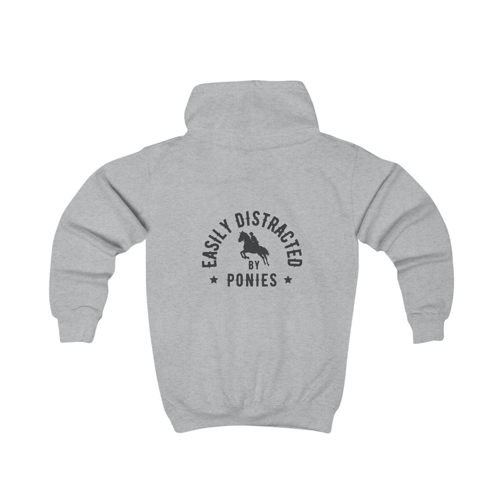 Easily distracted by ponies — Youth Heavy Blend Hoodie