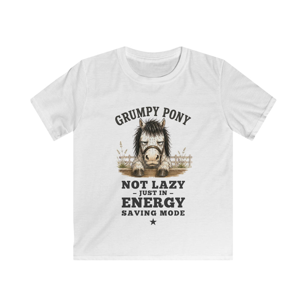 Grumpy Pony, Not Lazy — Youth Equestrian T-Shirt