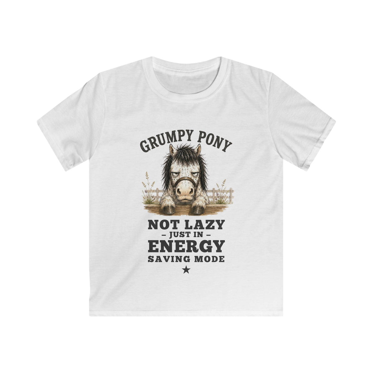 Grumpy Pony, Not Lazy — Youth Equestrian T-Shirt