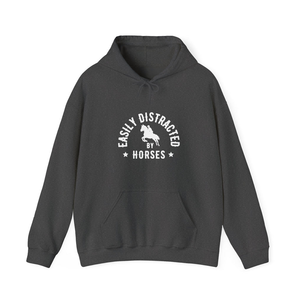 Easily Distracted by Horses - Hoodie Dark