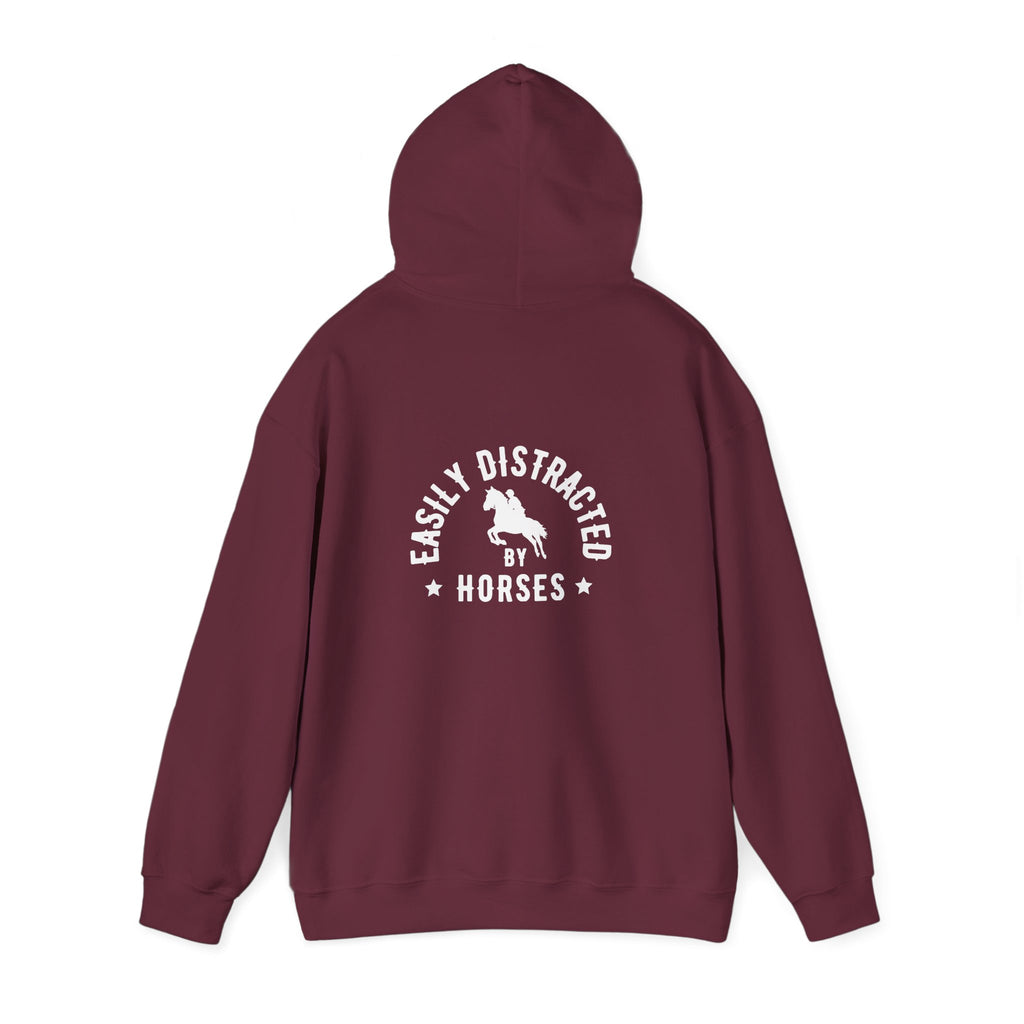 Easily Distracted by Horses - Hoodie Dark