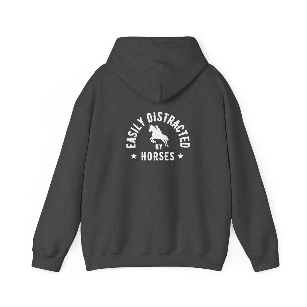 Easily Distracted by Horses - Hoodie Dark