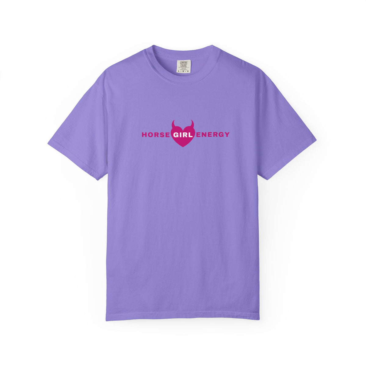 Horse Girl Energy T‑Shirt — Pink Devil Heart
