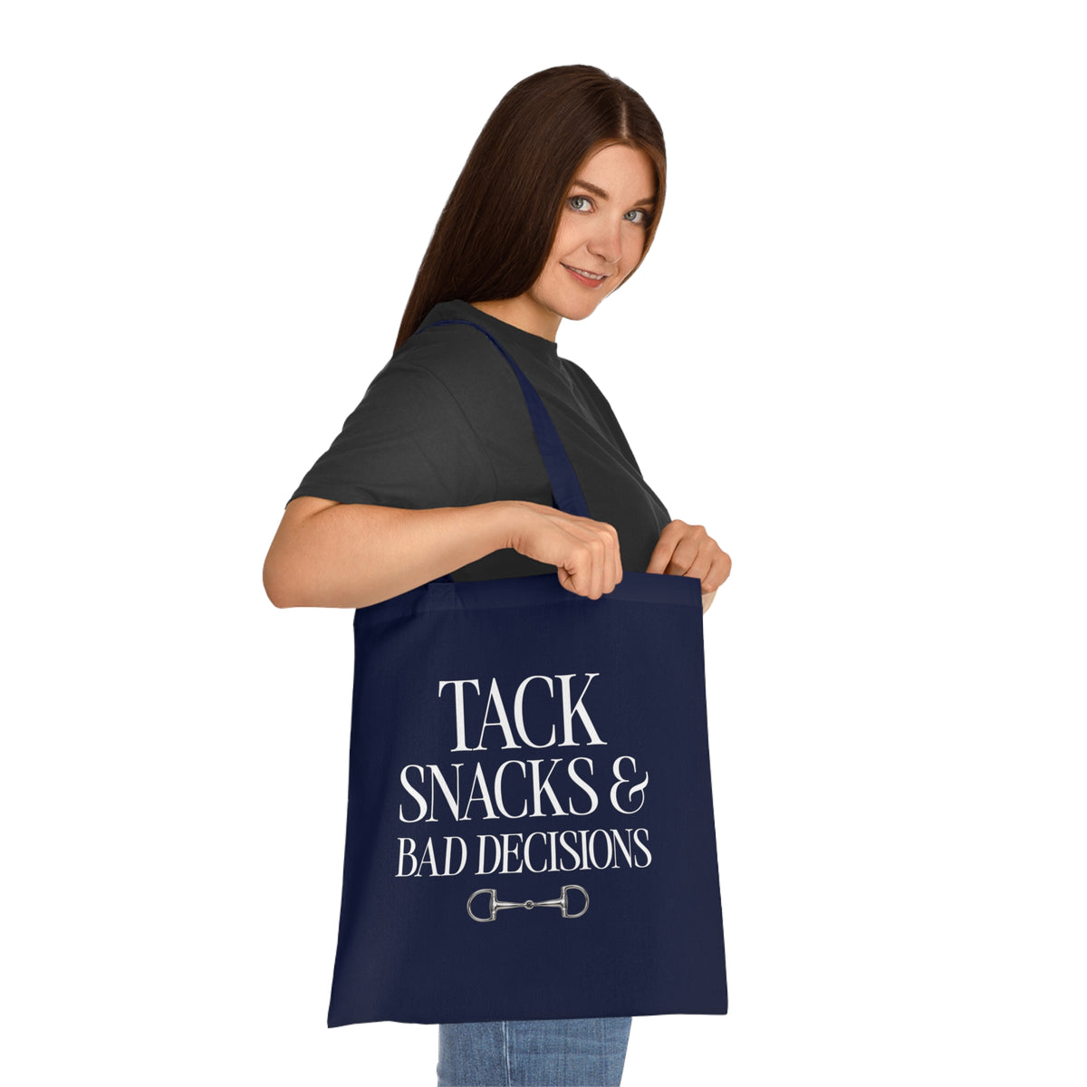 Tack, Snacks & Bad Decisions Cotton Tote | Horse Lover Gift