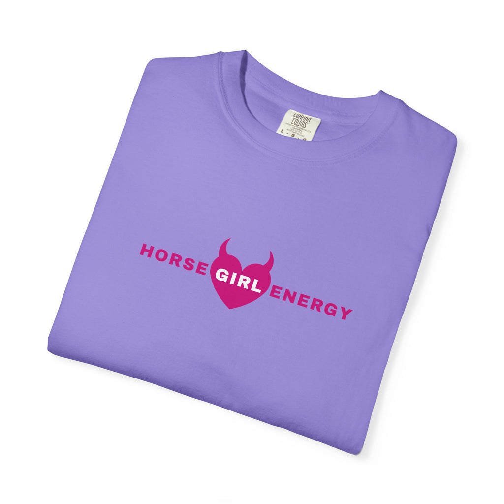 Horse Girl Energy T‑Shirt — Pink Devil Heart
