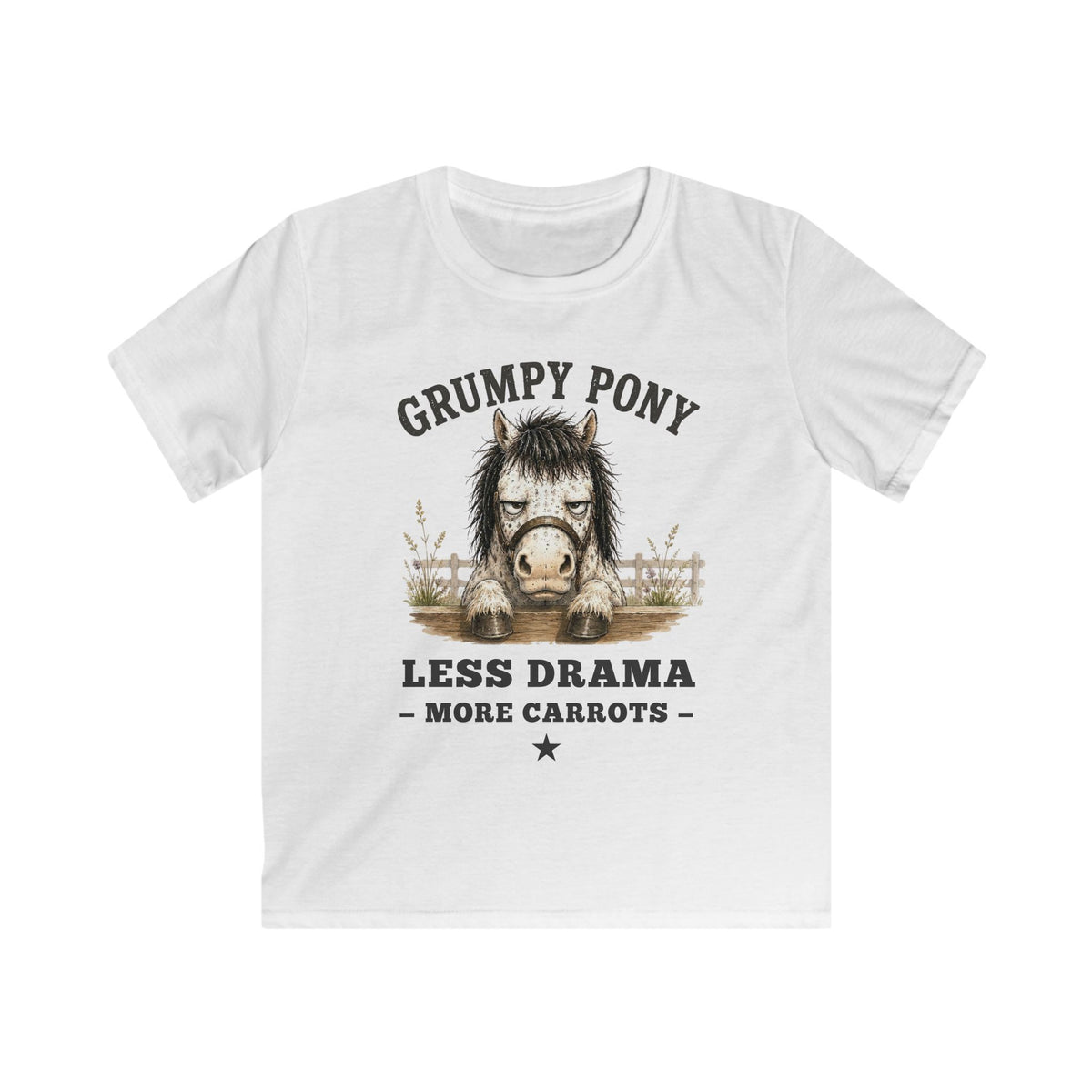 Grumpy Pony, Less Drama — Youth Equestrian T-Shirt