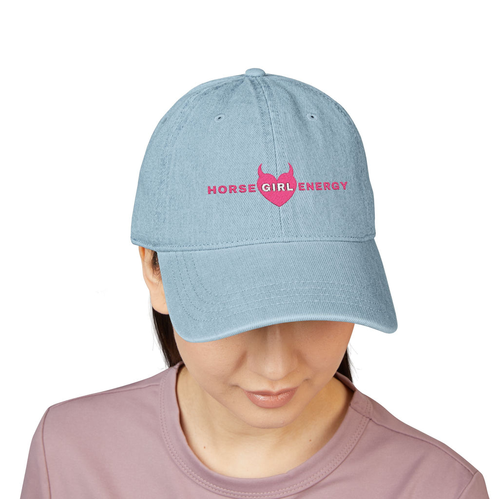 Horse Girl Energy Denim Hat — Embroidered Logo