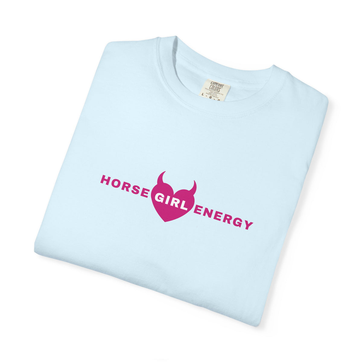 Horse Girl Energy T‑Shirt — Pink Devil Heart