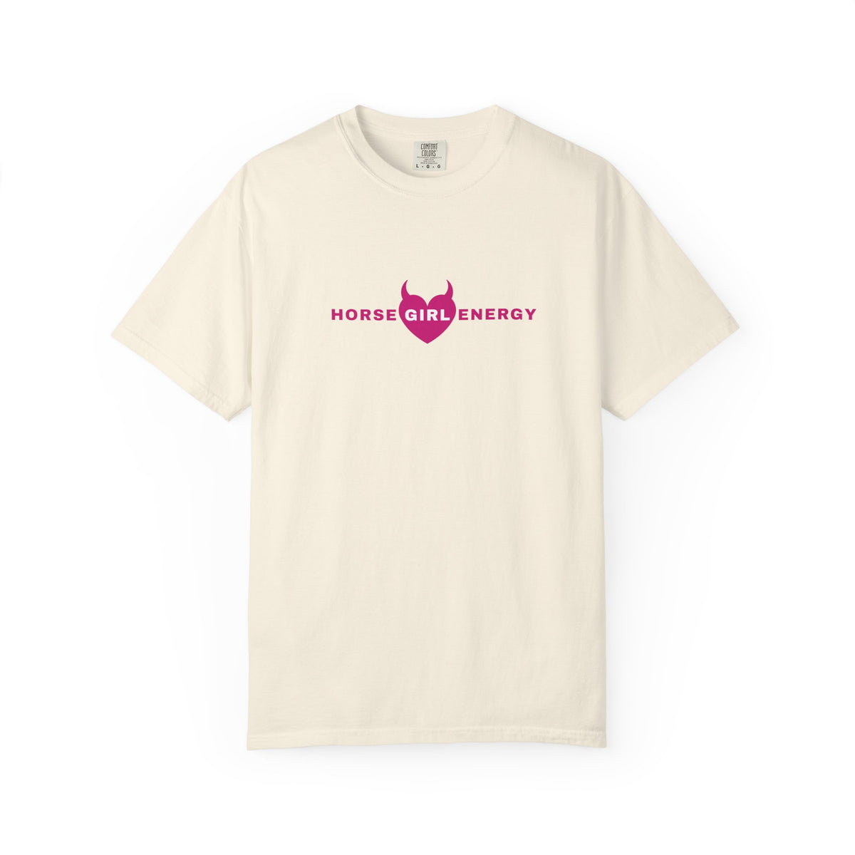 Horse Girl Energy T‑Shirt — Pink Devil Heart