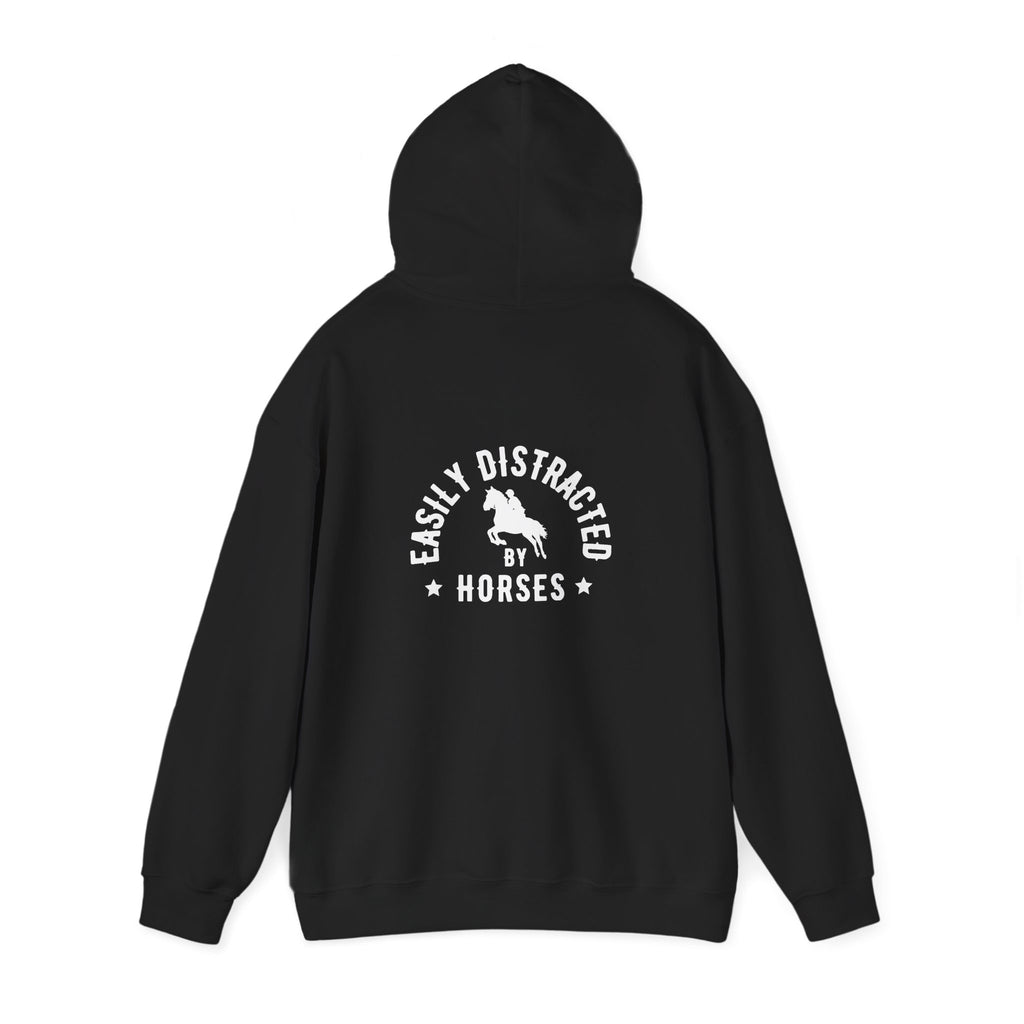 Easily Distracted by Horses - Hoodie Dark