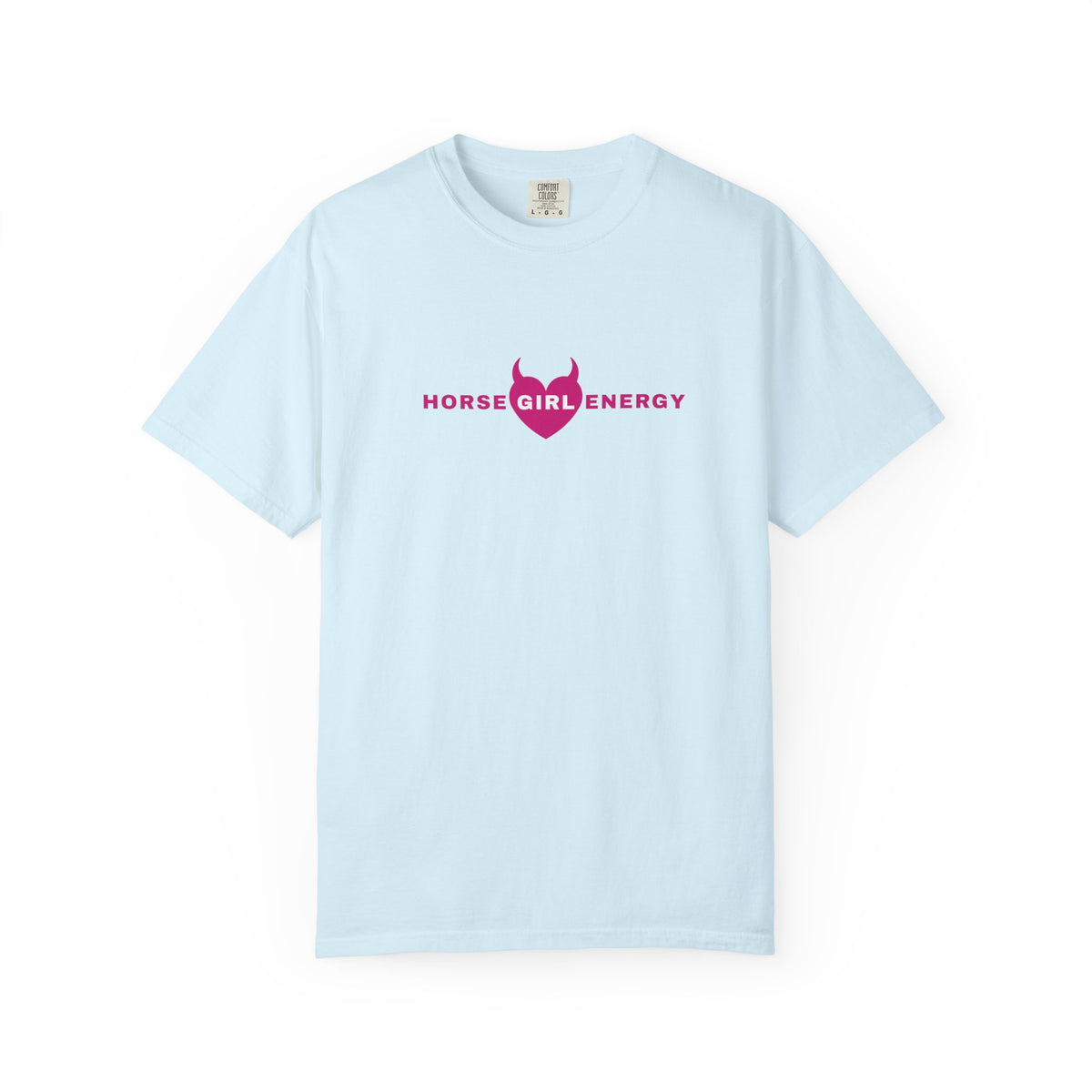 Horse Girl Energy T‑Shirt — Pink Devil Heart