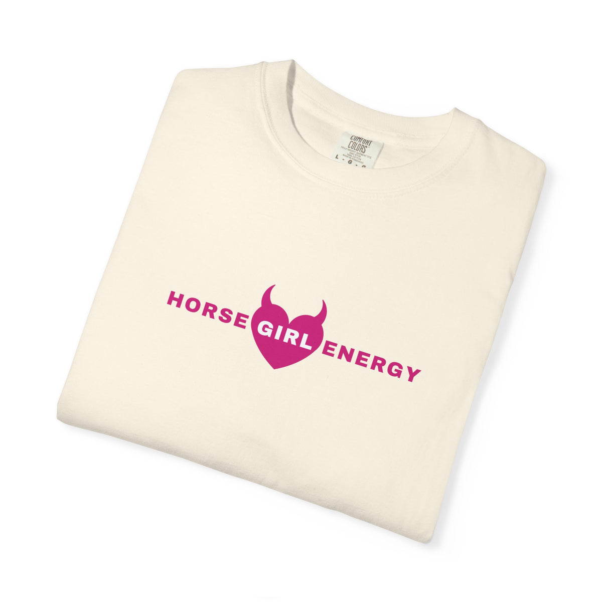Horse Girl Energy T‑Shirt — Pink Devil Heart