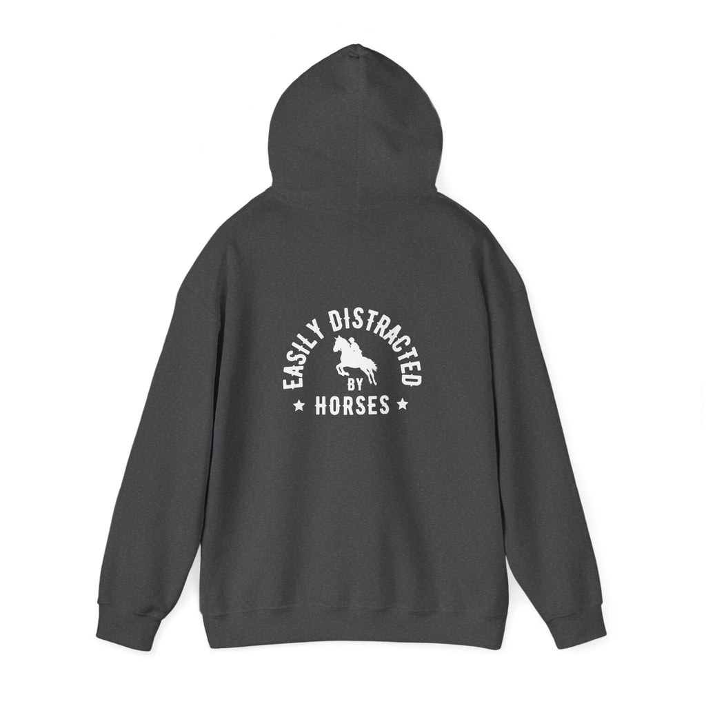 Easily Distracted by Horses - Hoodie Dark
