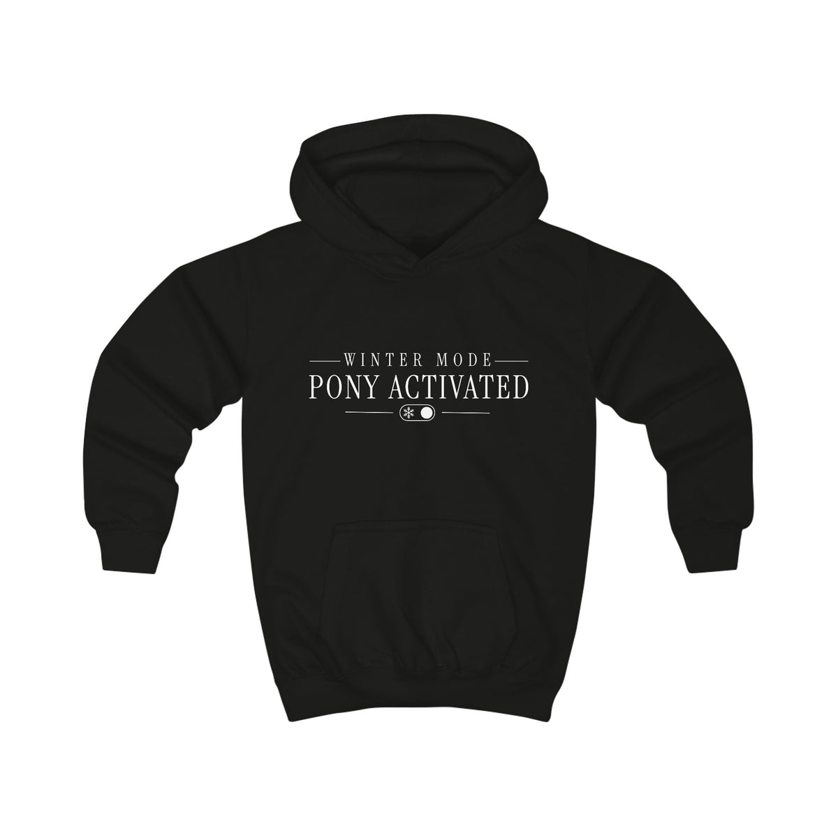 Winter Mode: Pony Activated — Youth Heavy Blend Hoodie