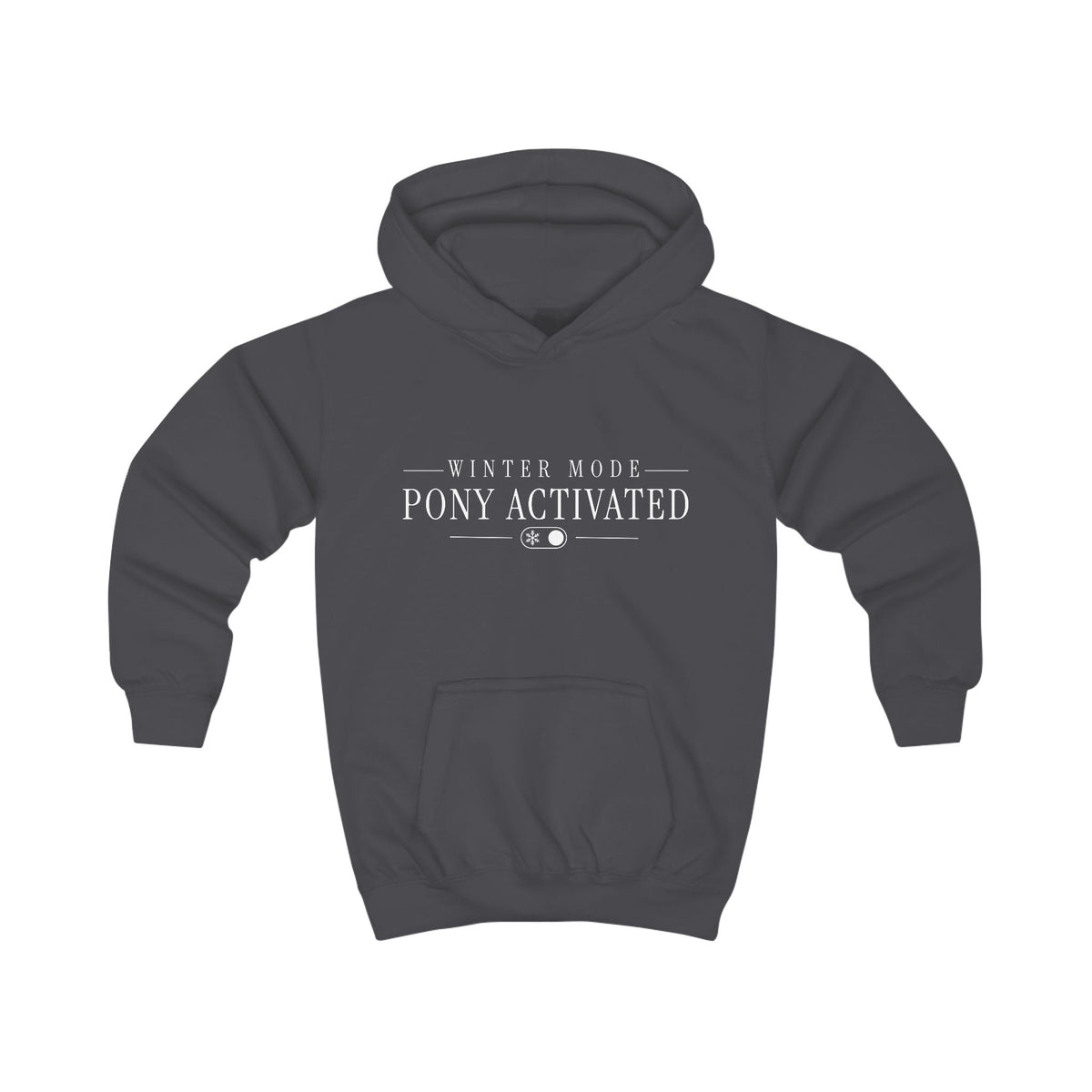 Winter Mode: Pony Activated — Youth Heavy Blend Hoodie