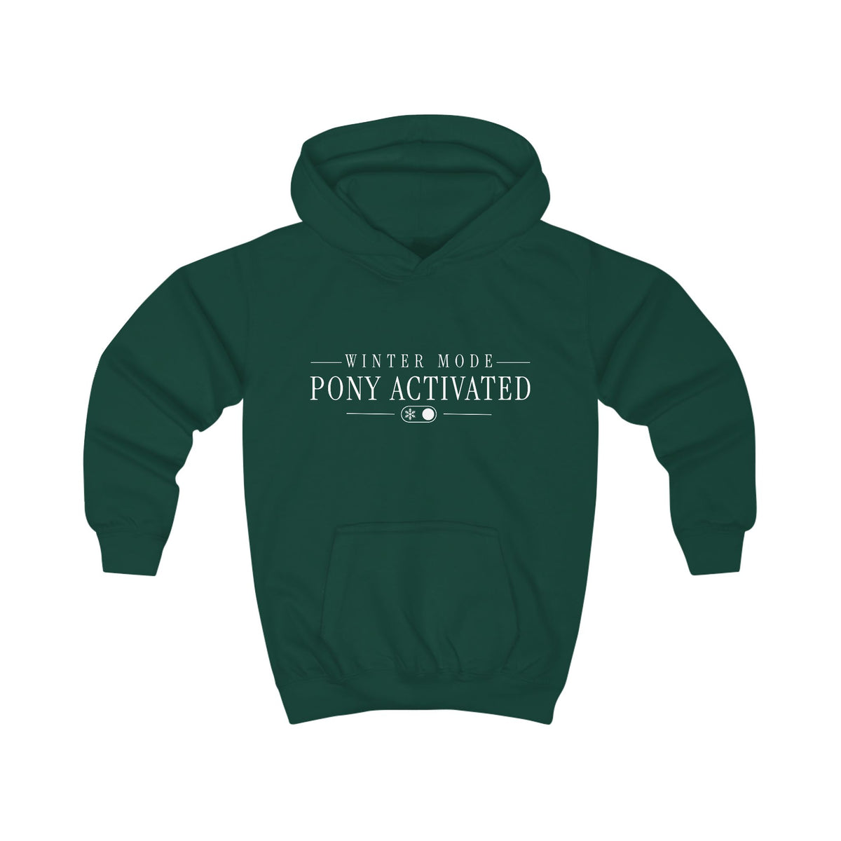 Winter Mode: Pony Activated — Youth Heavy Blend Hoodie