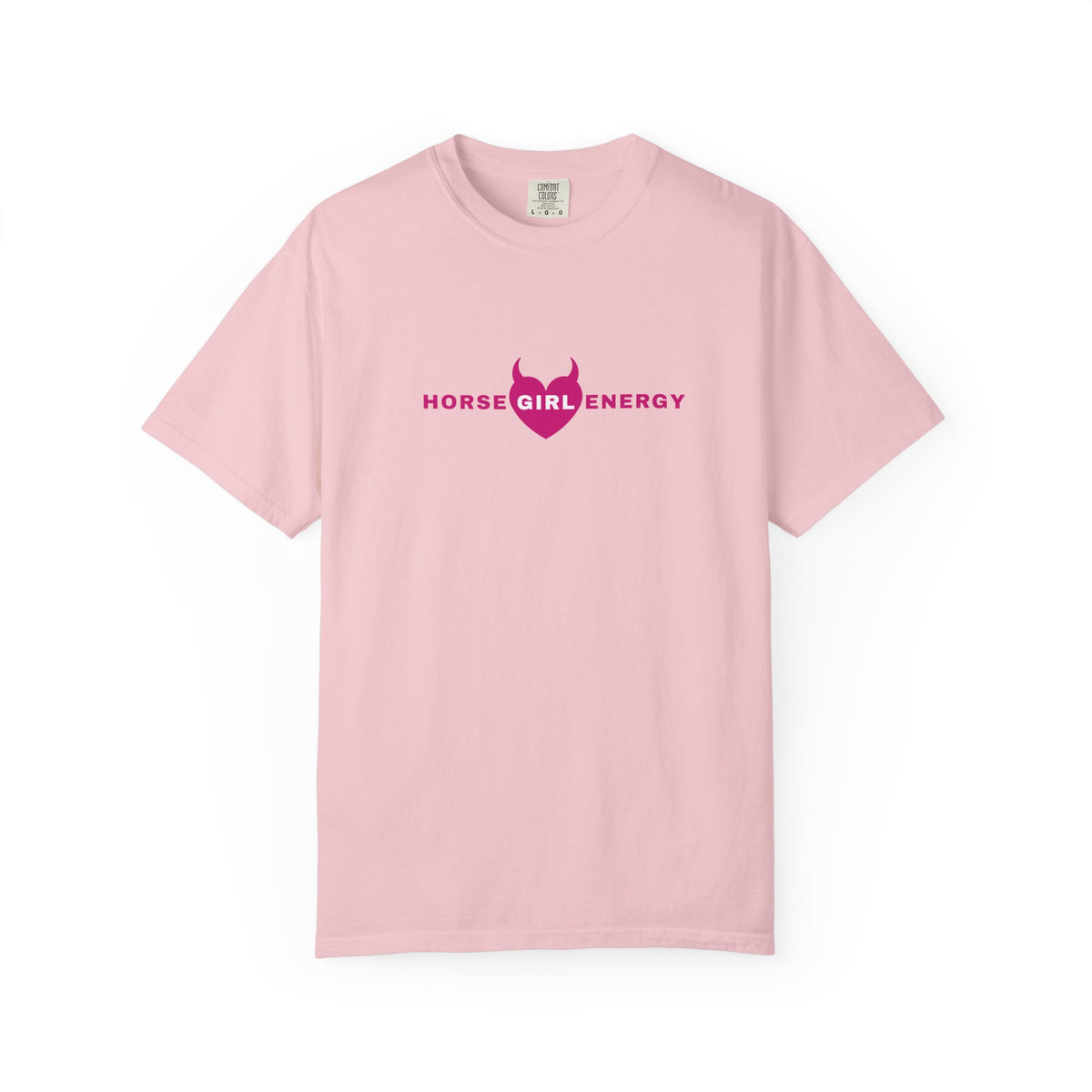 Horse Girl Energy T‑Shirt — Pink Devil Heart