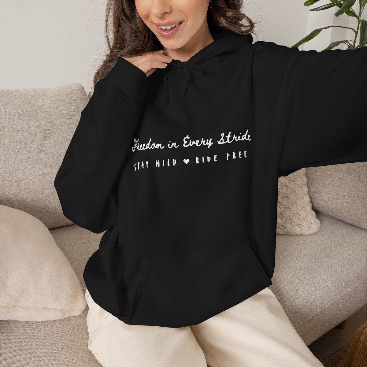 Freedom in Every Stride- Dark Hoodie