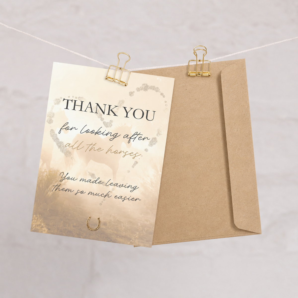 Thank You for Looking After the Horses — Equestrian Greeting Card