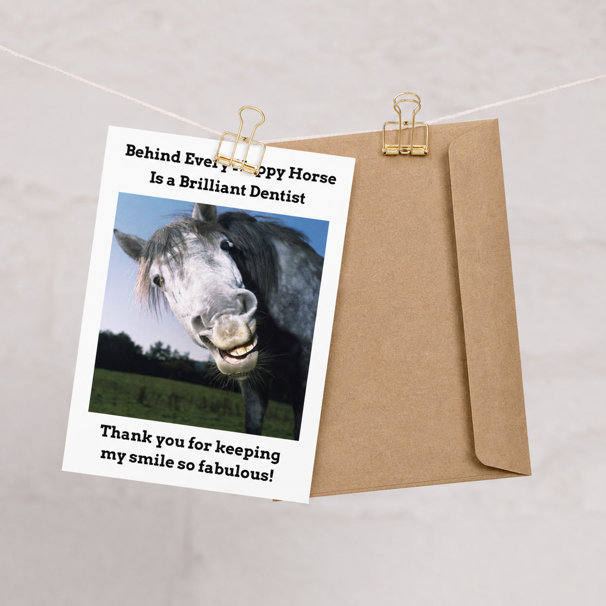 Thank You Brilliant Dentist — Equestrian Greeting Card