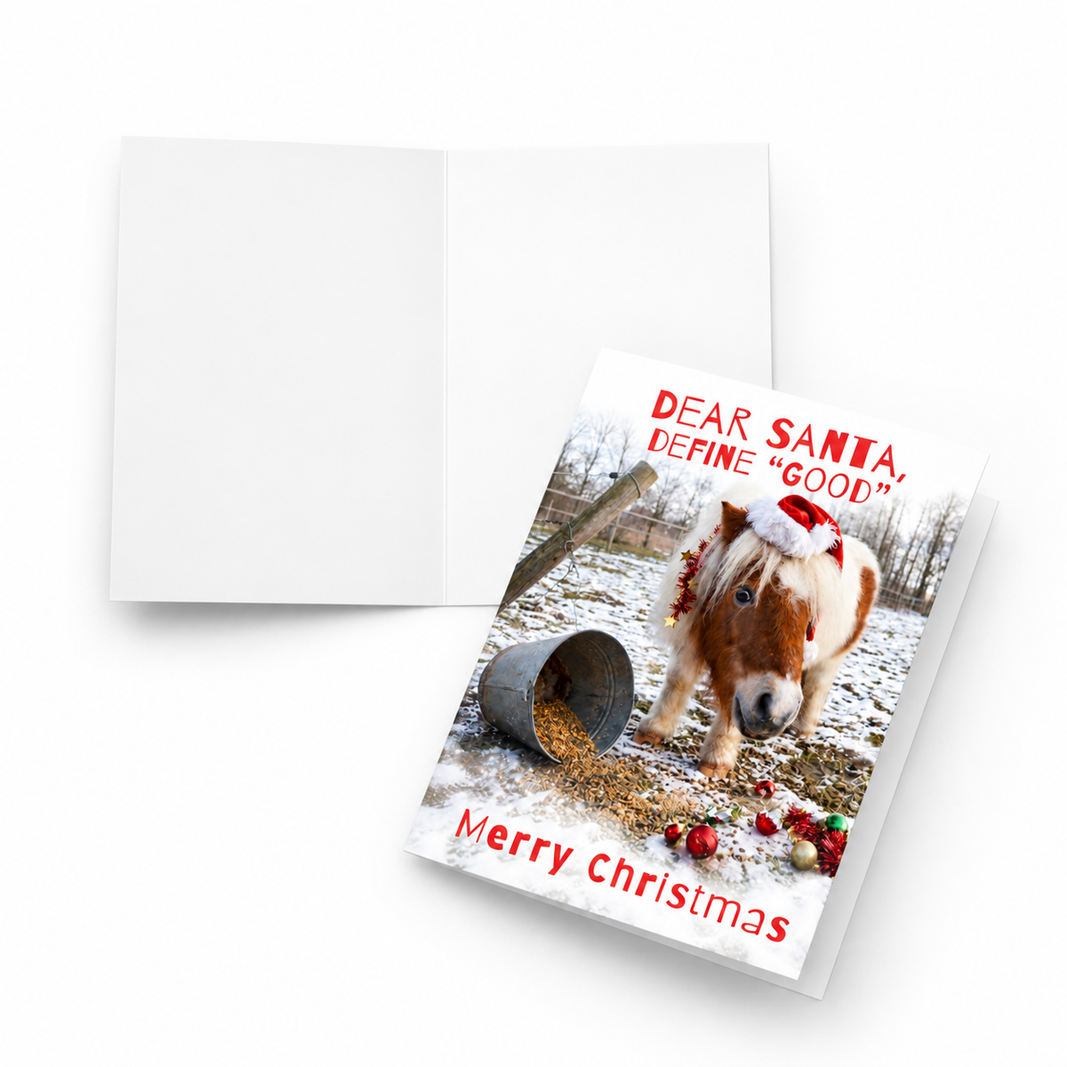 Dear Santa, Define “Good” — Funny Pony Christmas Card