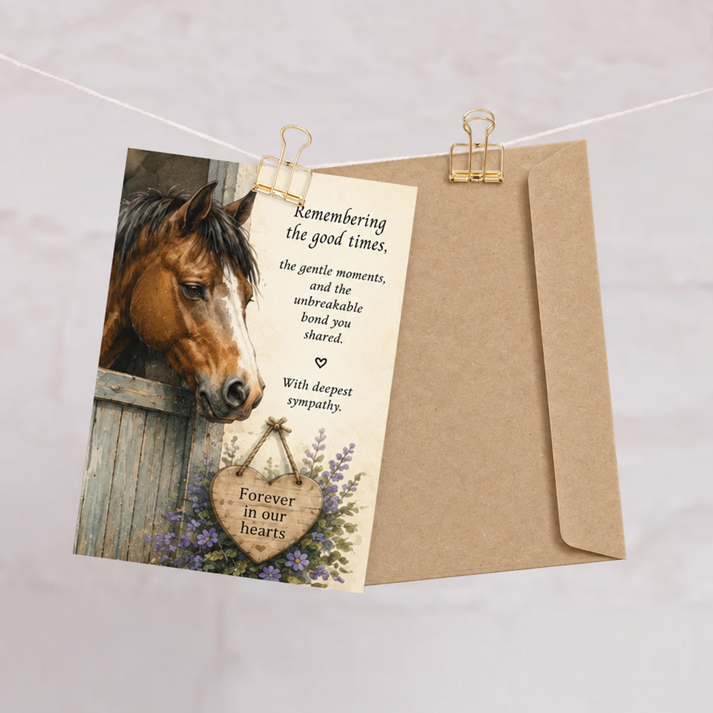 Always in Our Hearts — Equestrian Sympathy Card