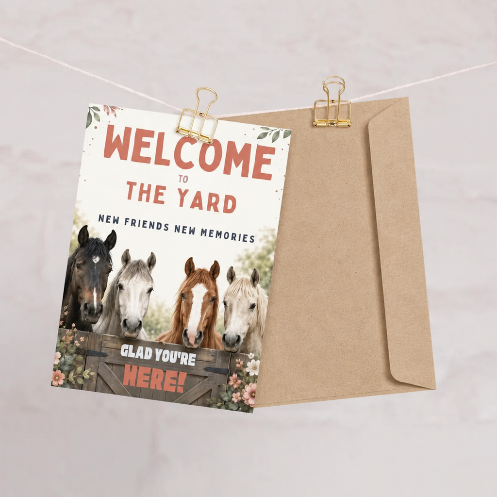Welcome to the Yard — Equestrian Greeting Card